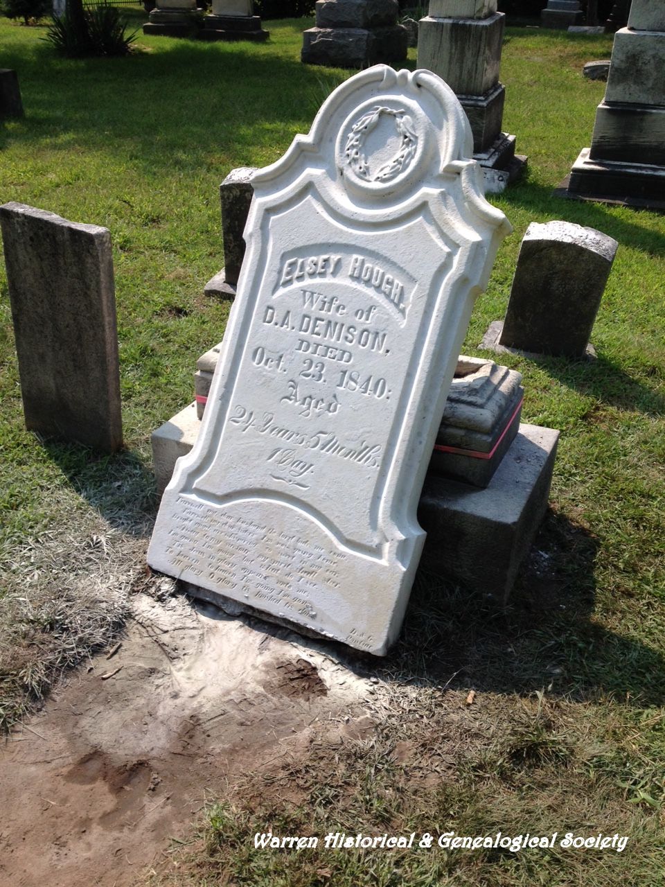 Elsey Hough marker during restoration